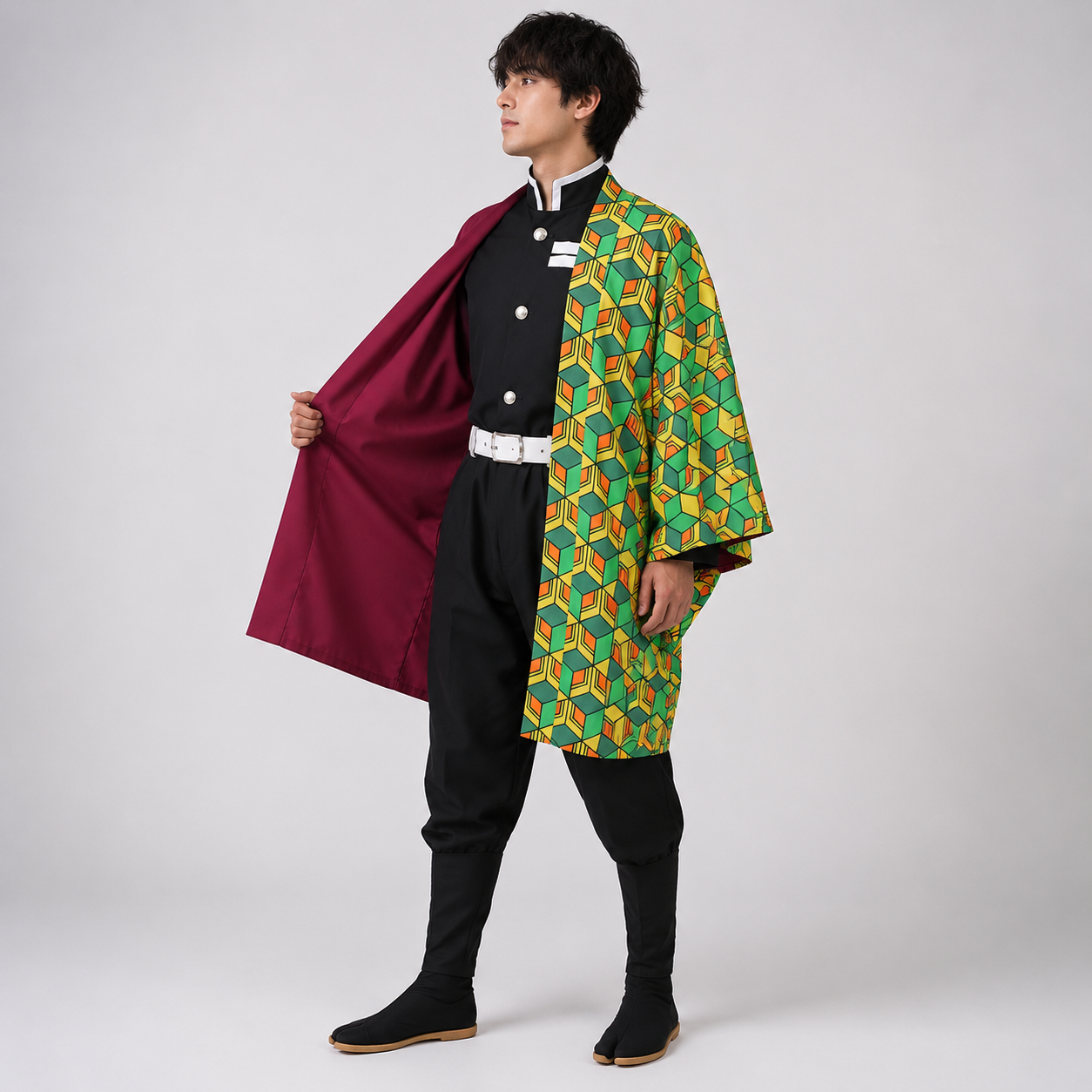 Halloween Cosplay Anime Strój z Narzutką Haori Peruką i ą Liska do Imprezy Tematycznej - Image 2
