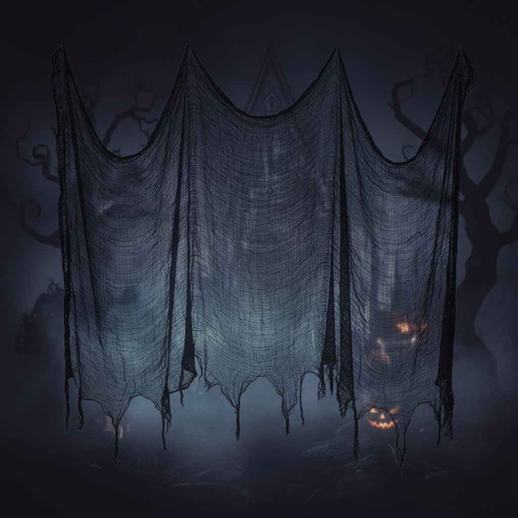 Halloween Czarna Gaza Dekoracyjna Pajęczyna do Dekoracji Wnętrz i Ogrodu - Image 6