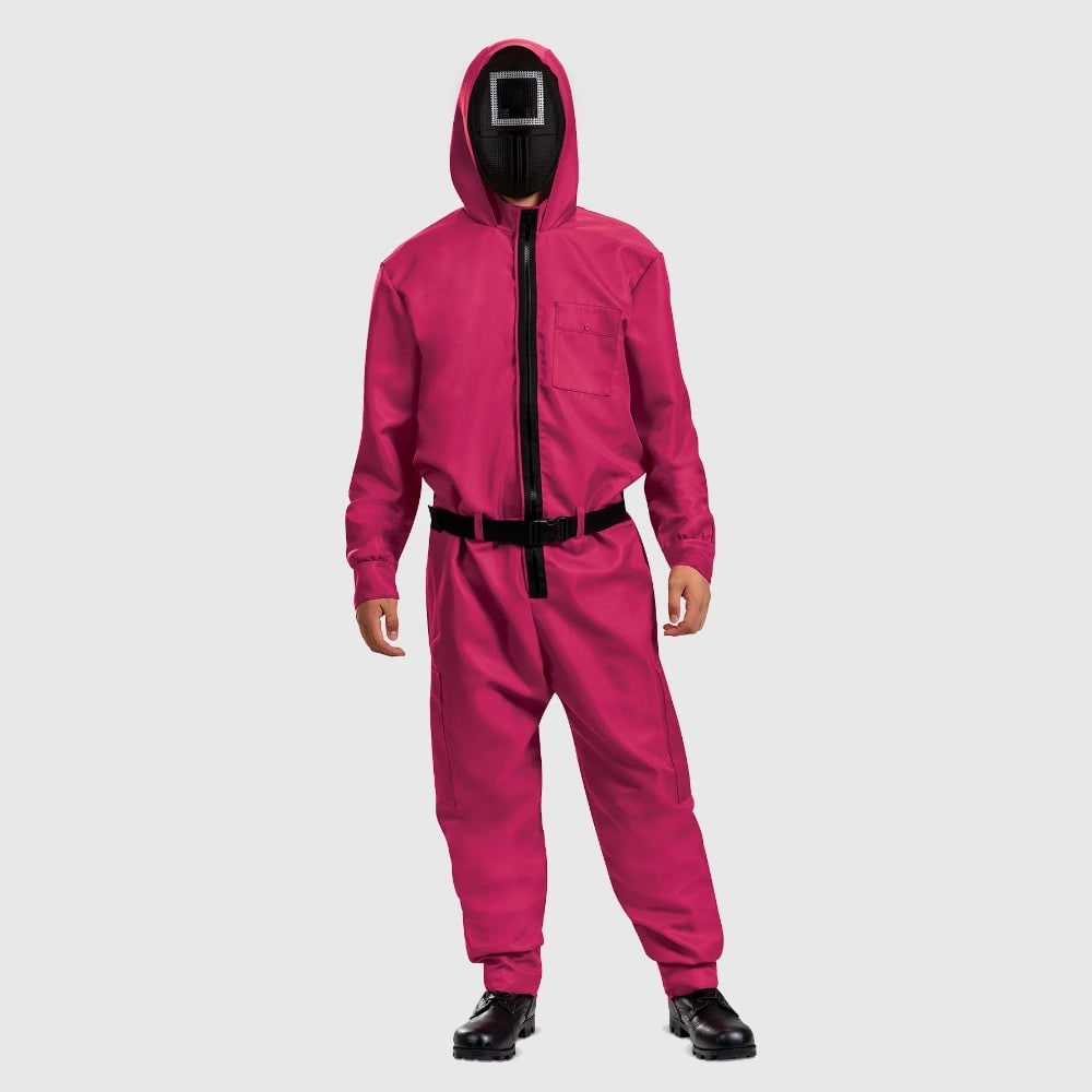 Halloween Damski Kombinezon Survival Game ze Spaghetti Paskiem i Maską - Image 4