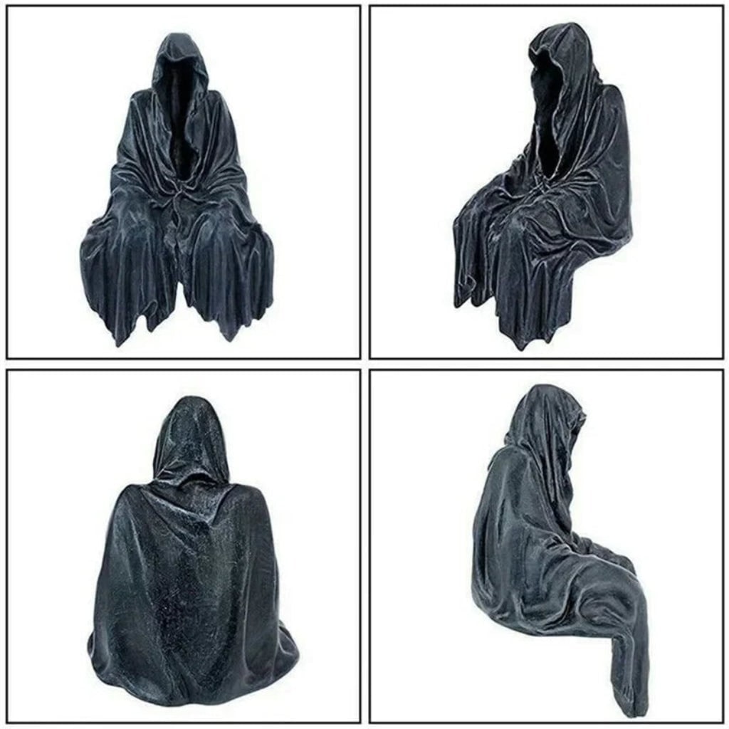 Halloween Dekoracja Figurka Upiorny żniwiarz na Półkę z Matowym Wykończeniem - Image 5