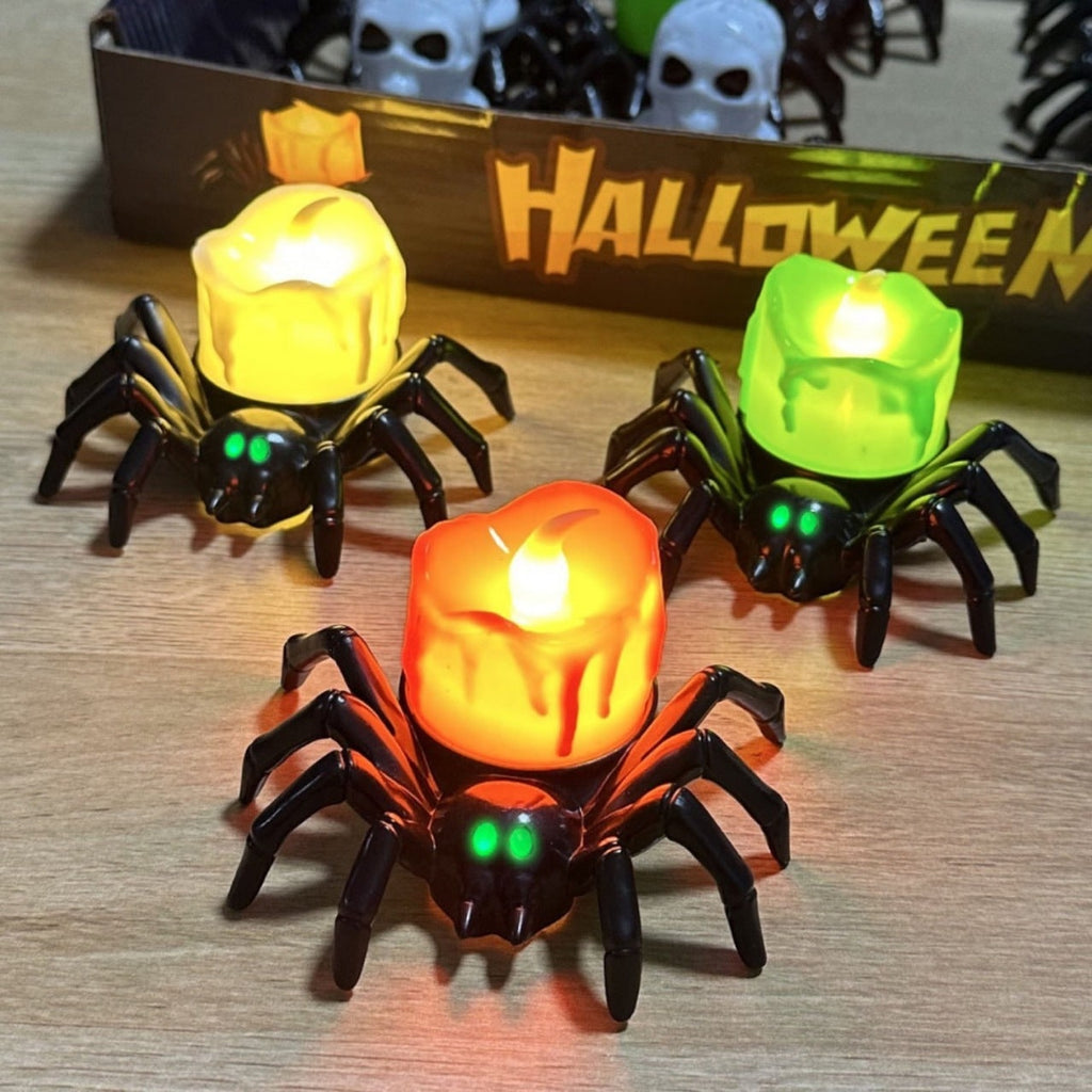 Halloween Dekoracja Pająk ze świeczką LED i Oczami do Domu Dekoracje - Image 1