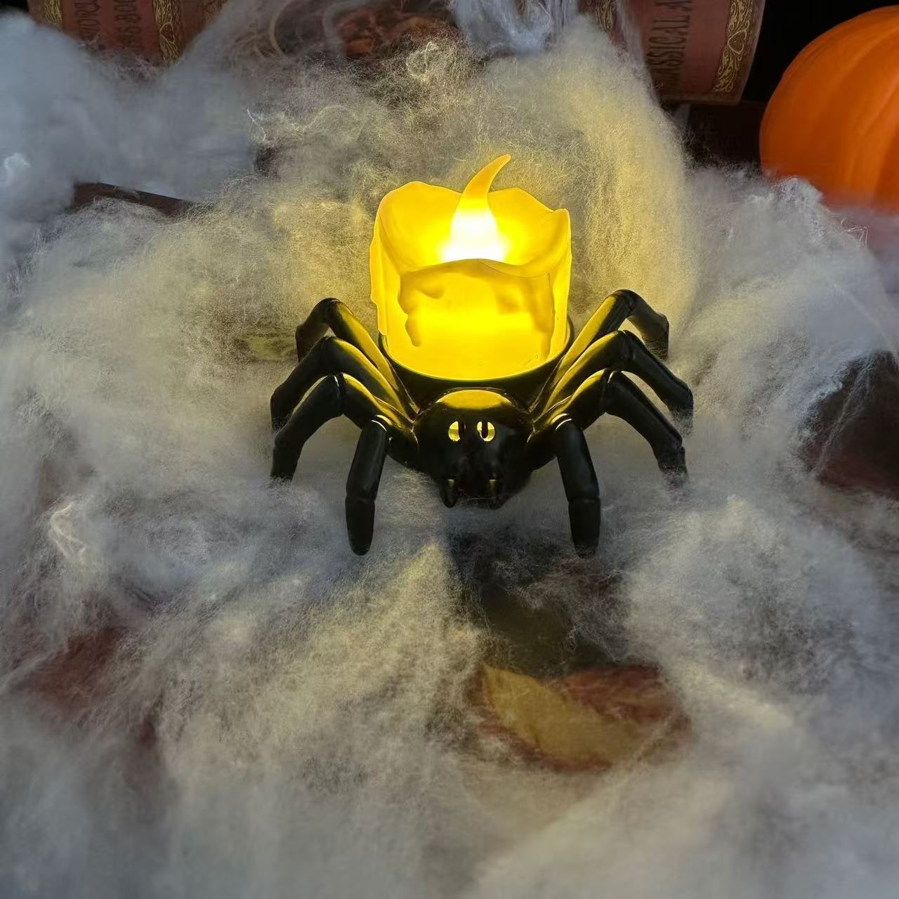 Halloween Dekoracja Pająk ze świeczką LED i Oczami do Domu Dekoracje - Image 12