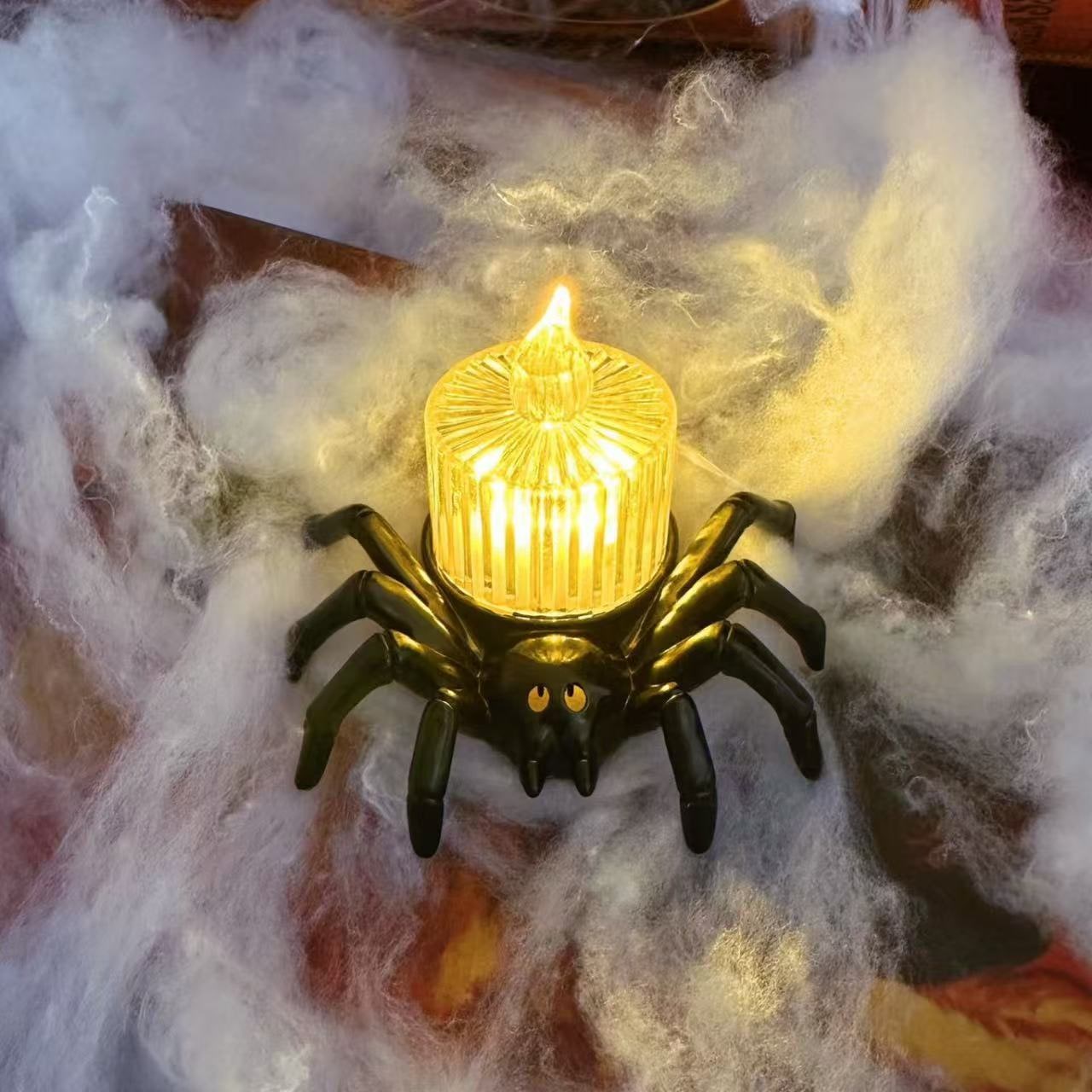 Halloween Dekoracja Pająk ze świeczką LED i Oczami do Domu Dekoracje - Image 15