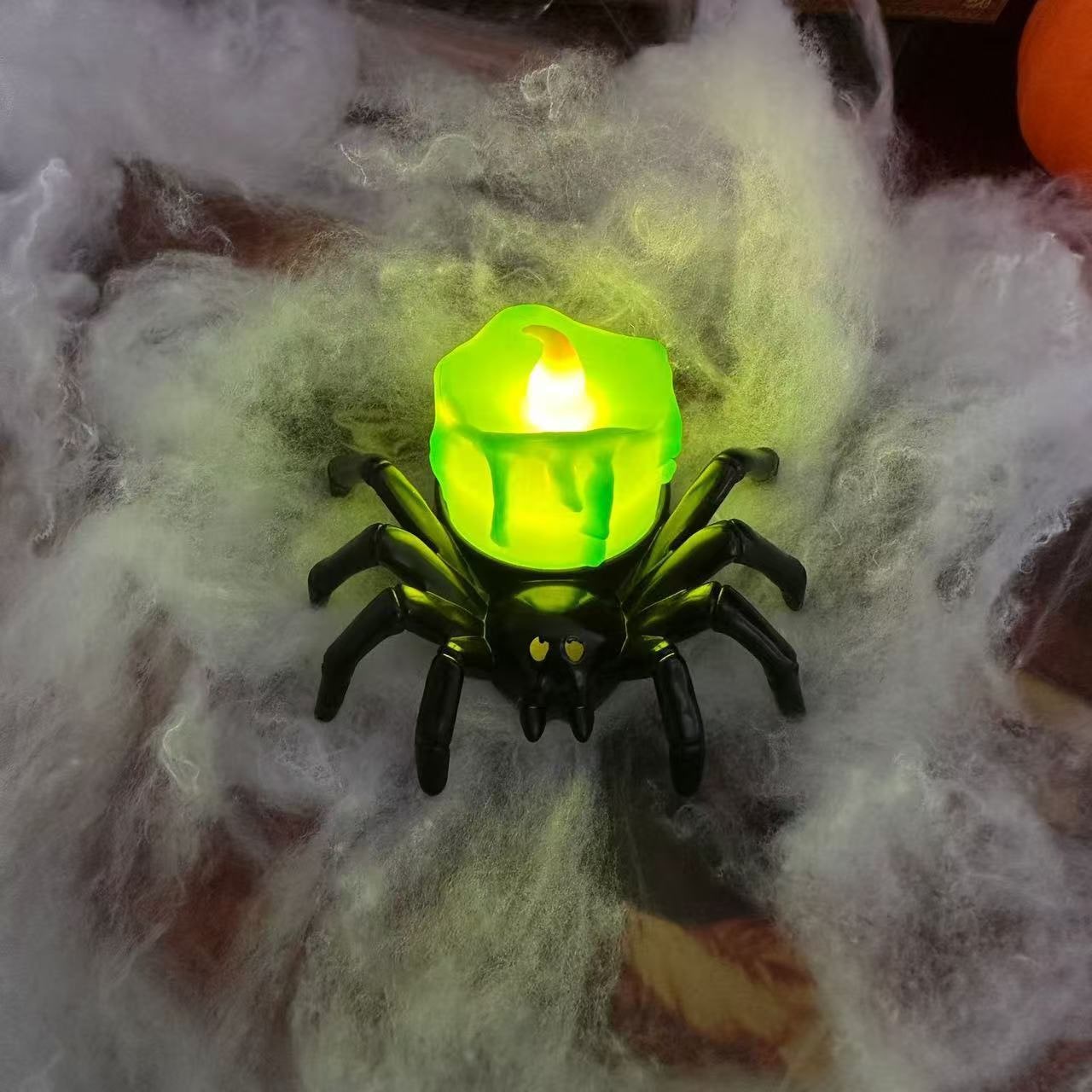 Halloween Dekoracja Pająk ze świeczką LED i Oczami do Domu Dekoracje - Image 7