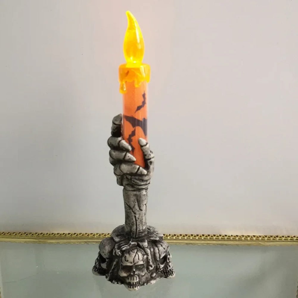 Halloween Dekoracja świeczka LED Szkielet z Czaszkami Straszna Dekoracyjna świeca na Imprezę i Ogród - Image 2