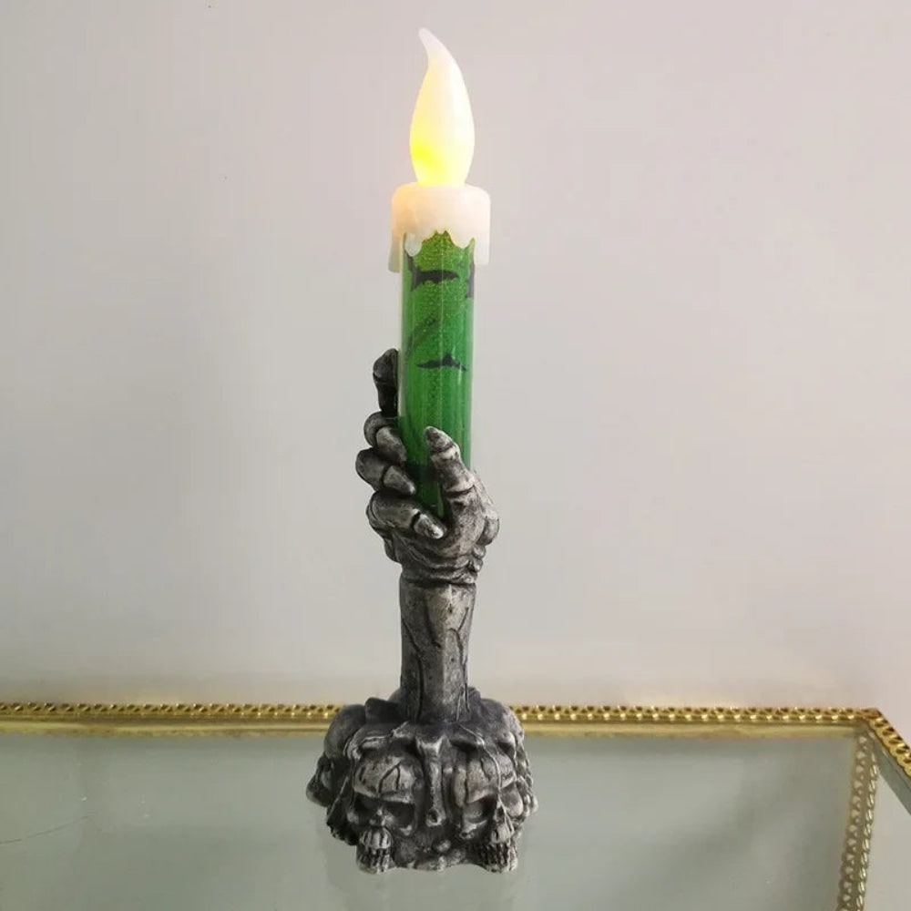 Halloween Dekoracja świeczka LED Szkielet z Czaszkami Straszna Dekoracyjna świeca na Imprezę i Ogród - Image 3
