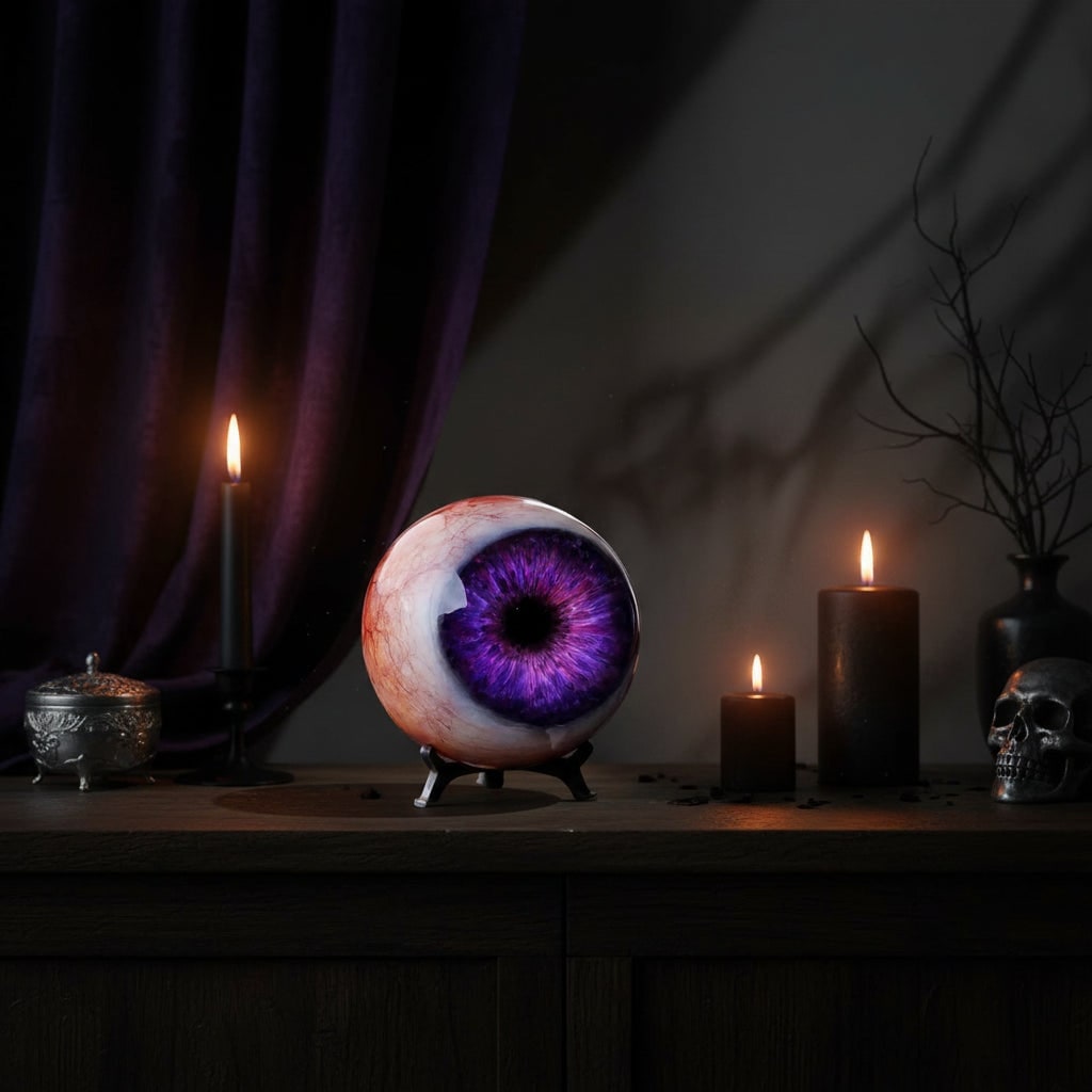 Halloween Dekoracje Domu Gałka Oczna na Stojaku Straszna Dekoracja - Image 2