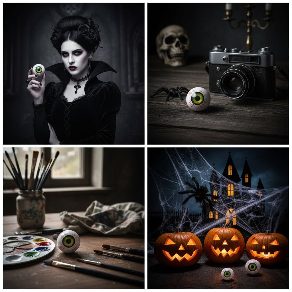 Halloween Dekoracje Domu Gałka Oczna na Stojaku Straszna Dekoracja - Image 6