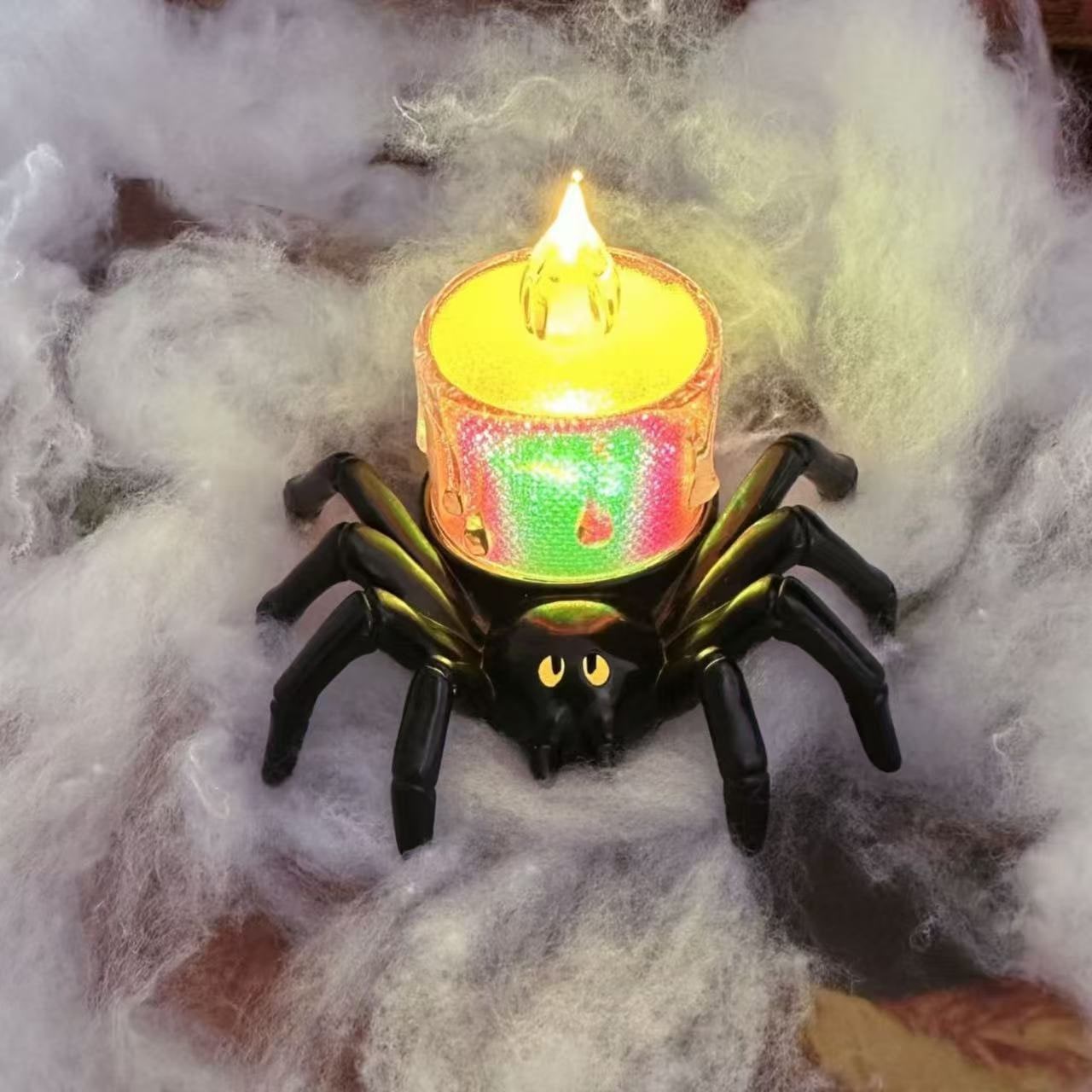 Halloween Dekoracje Domu świeczka LED Pająk ze świecącymi Oczami i Efektem Wosku - Image 13