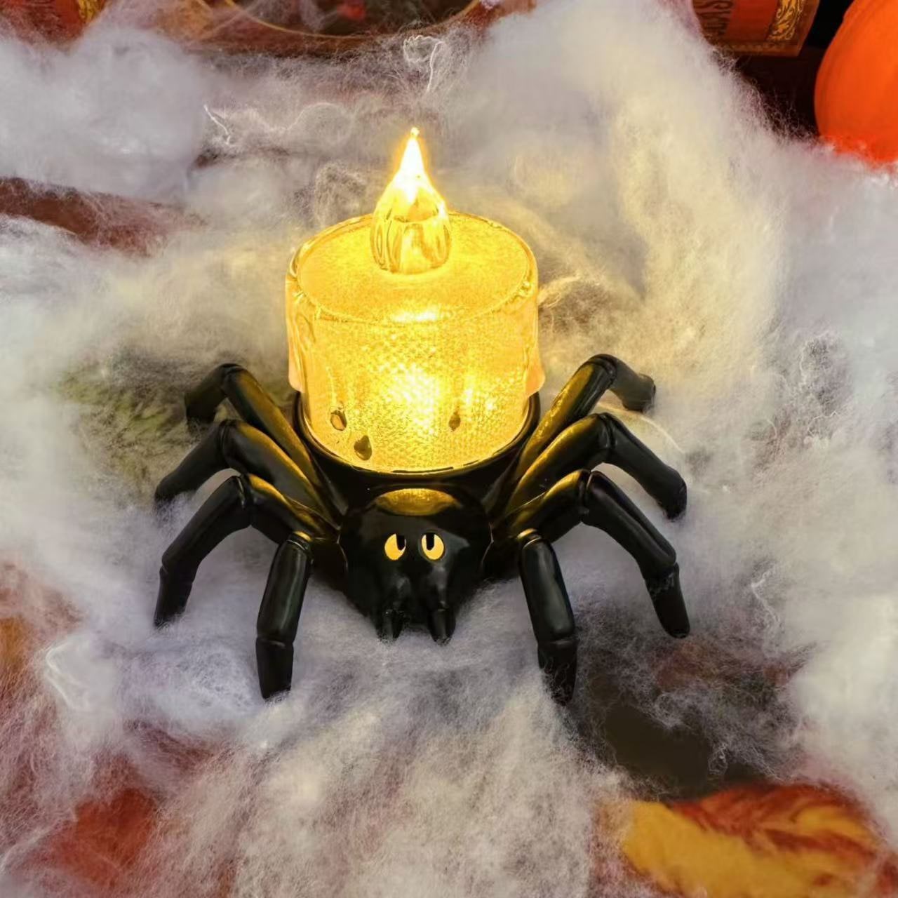 Halloween Dekoracje Domu świeczka LED Pająk ze świecącymi Oczami i Efektem Wosku - Image 14