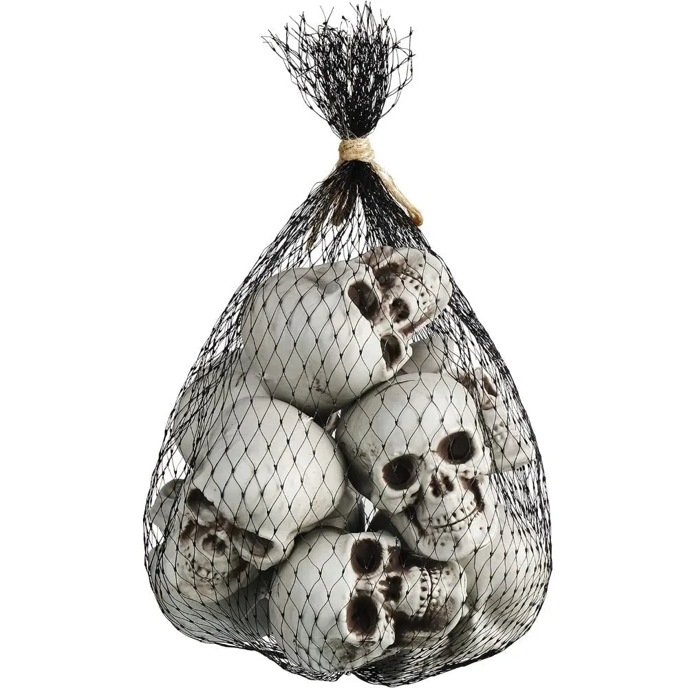 Halloween Dekoracje Domu Zestaw Mini Czaszek Plastikowych z Postarzanym Wykończeniem - Image 5