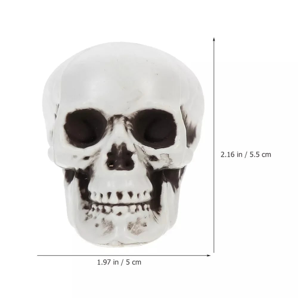 Halloween Dekoracje Domu Zestaw Mini Czaszek Plastikowych z Postarzanym Wykończeniem - Image 6