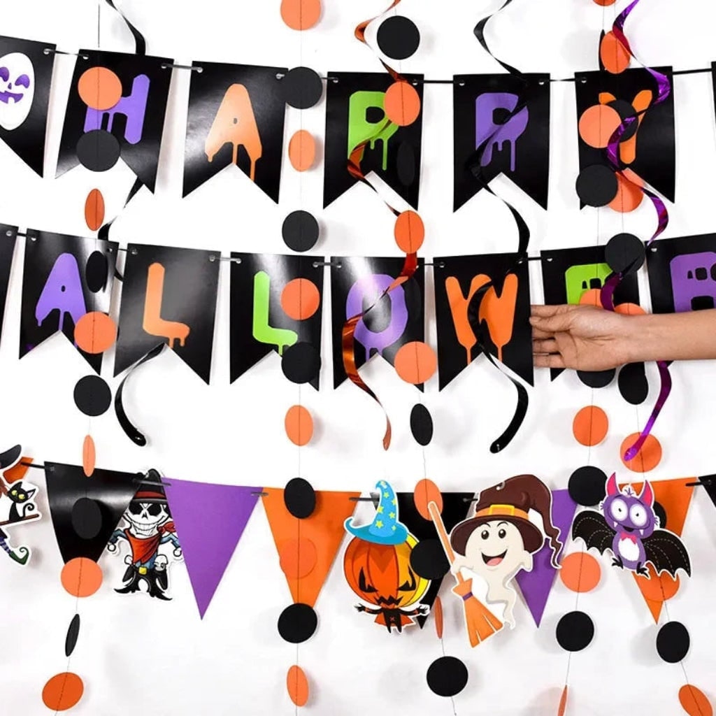 Halloween Dekoracje Wiszące Zestaw z Banerem i świderkami do Domu - Image 3