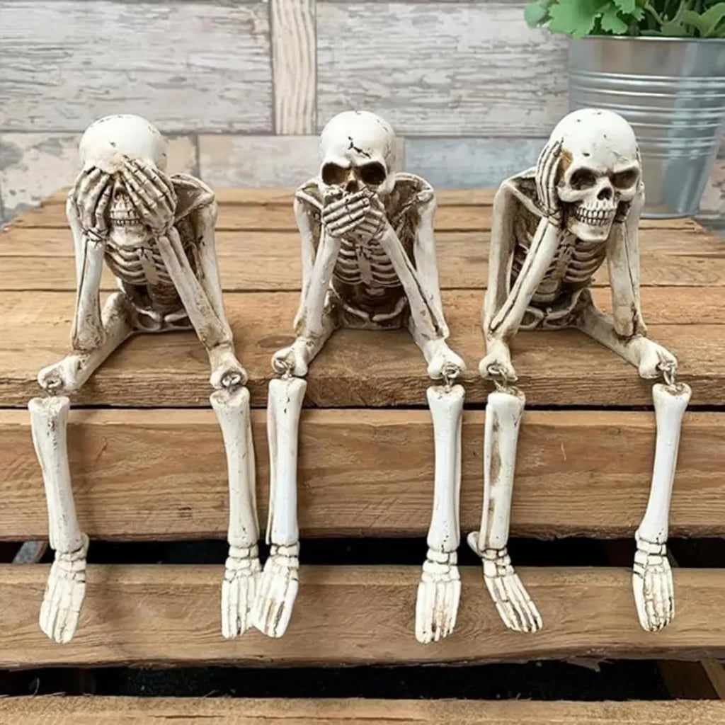 Halloween Dekoracyjna Figurka Szkieletu z Wiszącymi Nogami na Imprezę Skeleton Figurine - Image 2