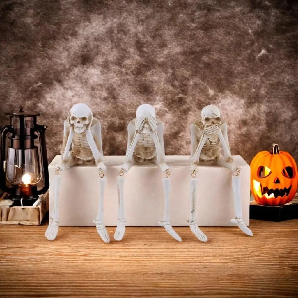 Halloween Dekoracyjna Figurka Szkieletu z Wiszącymi Nogami na Imprezę Skeleton Figurine - Image 3