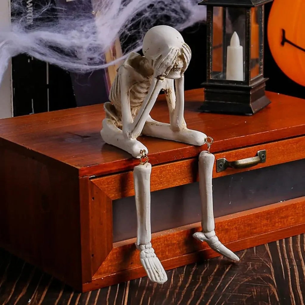 Halloween Dekoracyjna Figurka Szkieletu z Wiszącymi Nogami na Imprezę Skeleton Figurine - Image 5