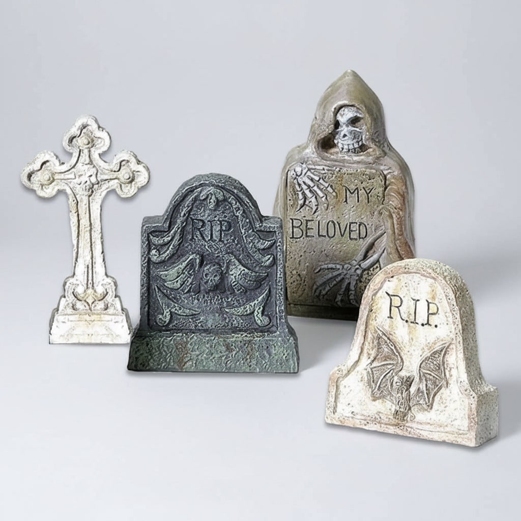 Halloween Dekoracyjne Nagrobki z żywicy Zestaw 4 Sztuki na Ogród Figurki - Image 3