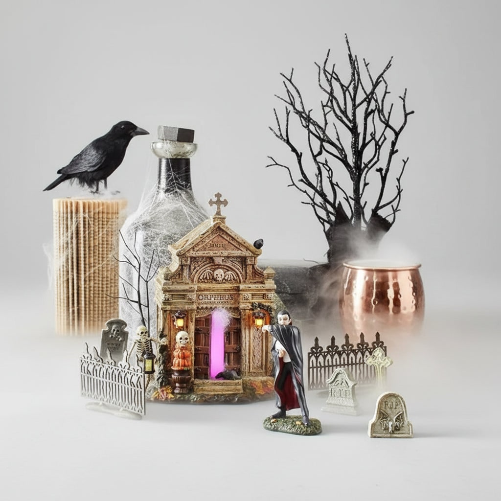 Halloween Dekoracyjne Nagrobki z żywicy Zestaw 4 Sztuki na Ogród Figurki - Image 6