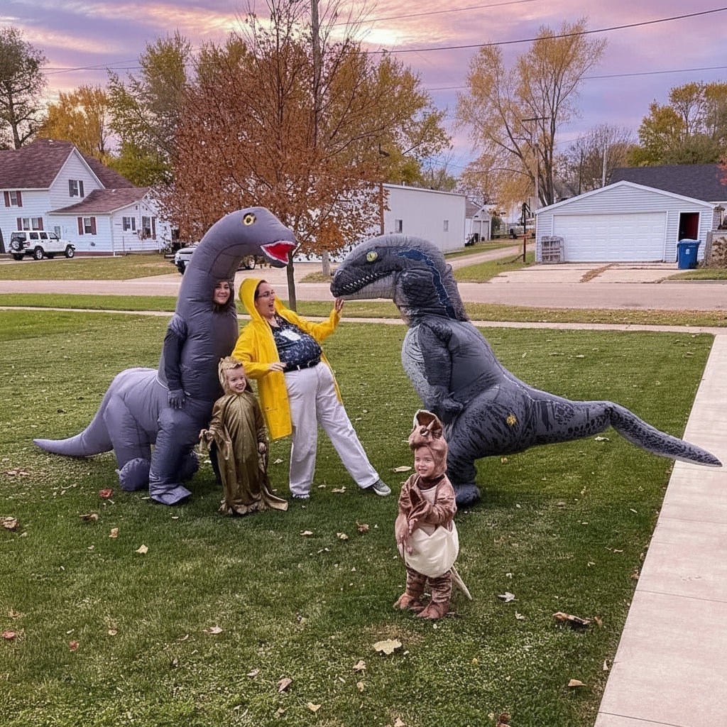 Halloween Dmuchany Kostium Dinozaura Brachiozaura z Długą Szyją dla Dzieci i Dorosłych - Image 5