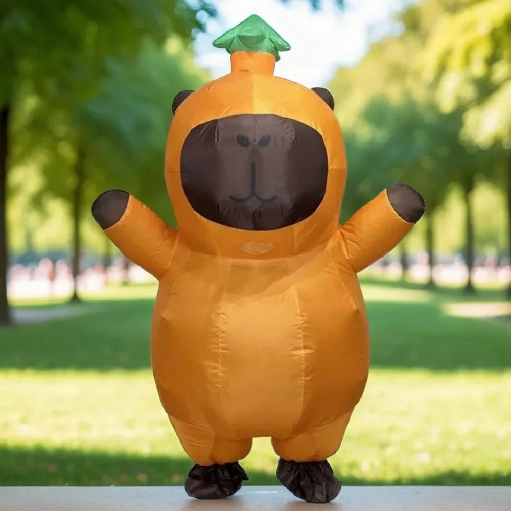 Halloween Dmuchany Kostium Kapibary z Wentylatorem i Zamkiem Błyskawicznym - Image 1