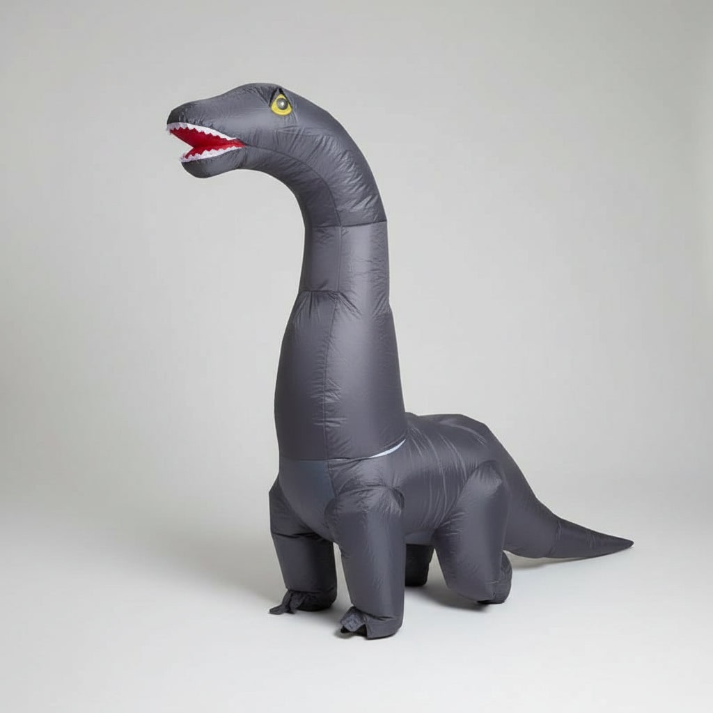 Halloween Dmuchany Strój Dinozaura dla Dorosłych z Otwartą Paszczeką i Długim Ogonem - Image 2