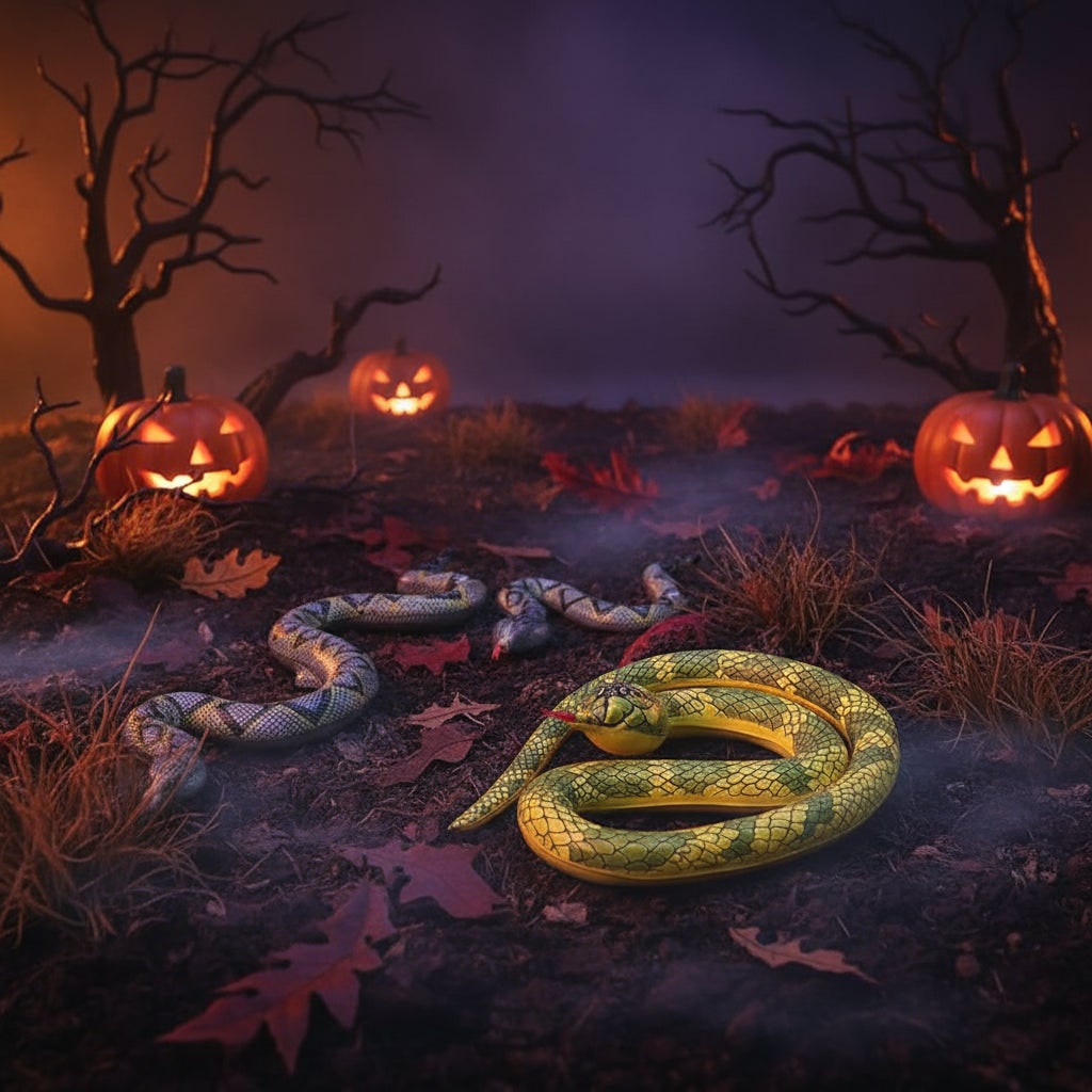 Halloween Dmuchany Wąż Dekoracyjny z Realistycznym Nadrukiem do Ogrodu i na Imprezę - Image 3