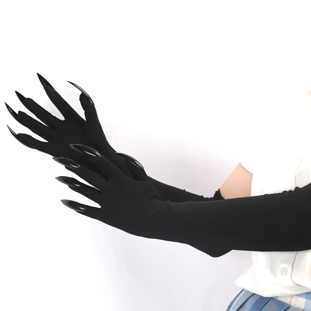 Halloween Długie Rękawiczki z Pazurami Czarownica Kostium Impreza - Image 2