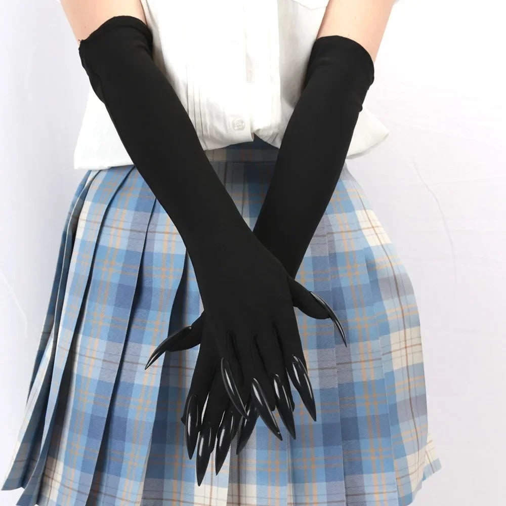 Halloween Długie Rękawiczki z Pazurami Czarownica Kostium Impreza - Image 5