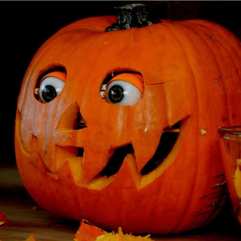 Halloween Dynia na Imprezę z Ruchomymi Elektronicznymi Oczami i Wzorami Strachu - Image 2