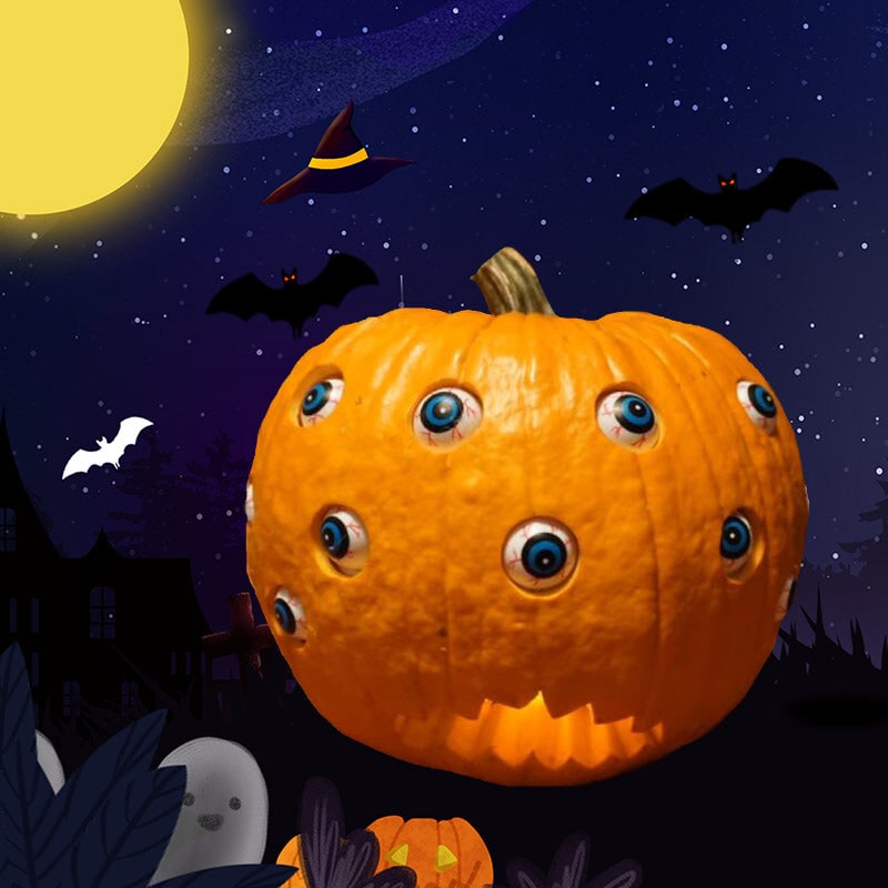 Halloween Dynia na Imprezę z Ruchomymi Elektronicznymi Oczami i Wzorami Strachu - Image 8