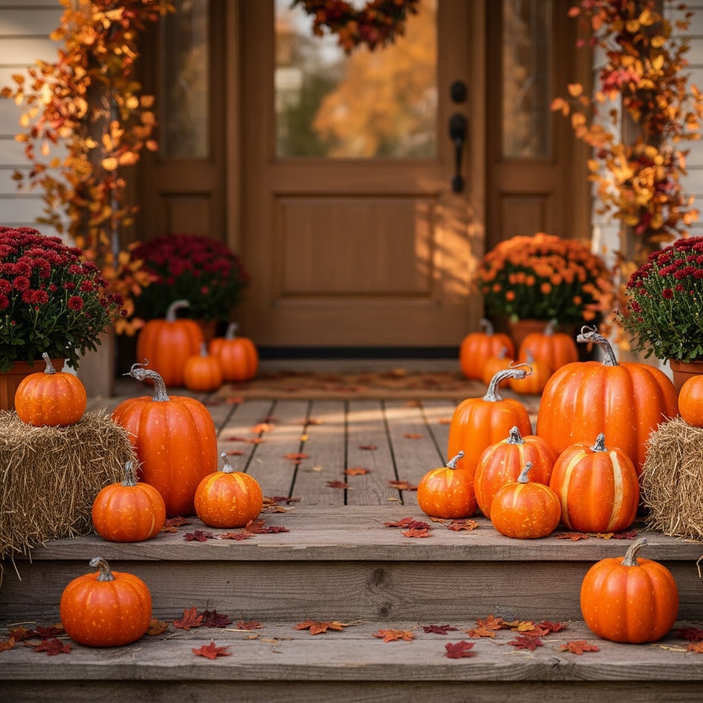 Halloween Dynie Ozdobne Sztuczne Zestaw 7 Sztuk Różne Rozmiary Jesienne Dekoracje Dekoracyjne - Image 1
