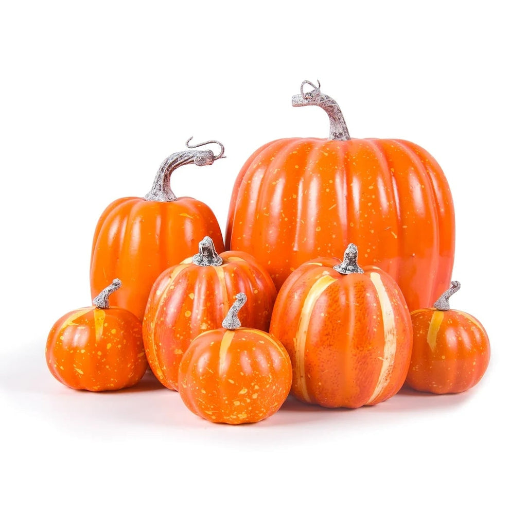Halloween Dynie Ozdobne Sztuczne Zestaw 7 Sztuk Różne Rozmiary Jesienne Dekoracje Dekoracyjne - Image 2
