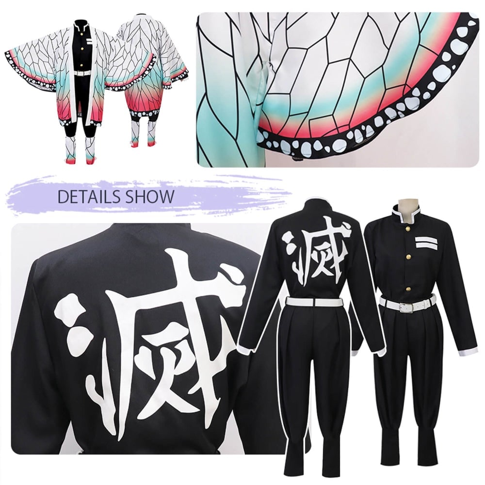 Halloween Dziecięcy Strój Karnawałowy Cosplay Anime Kimono z Haori i Pas Obi Outfit - Image 10