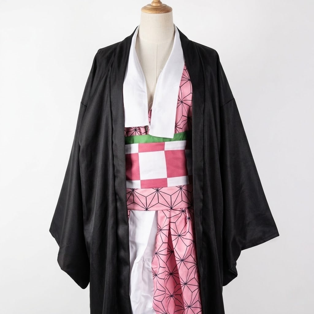 Halloween Dziecięcy Strój Karnawałowy Cosplay Anime Kimono z Haori i Pas Obi Outfit - Image 2