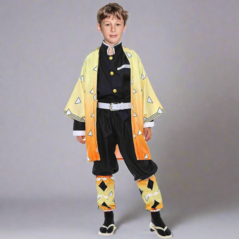 Halloween Dziecięcy Strój Karnawałowy Cosplay Anime Kimono z Haori i Pas Obi Outfit - Image 7