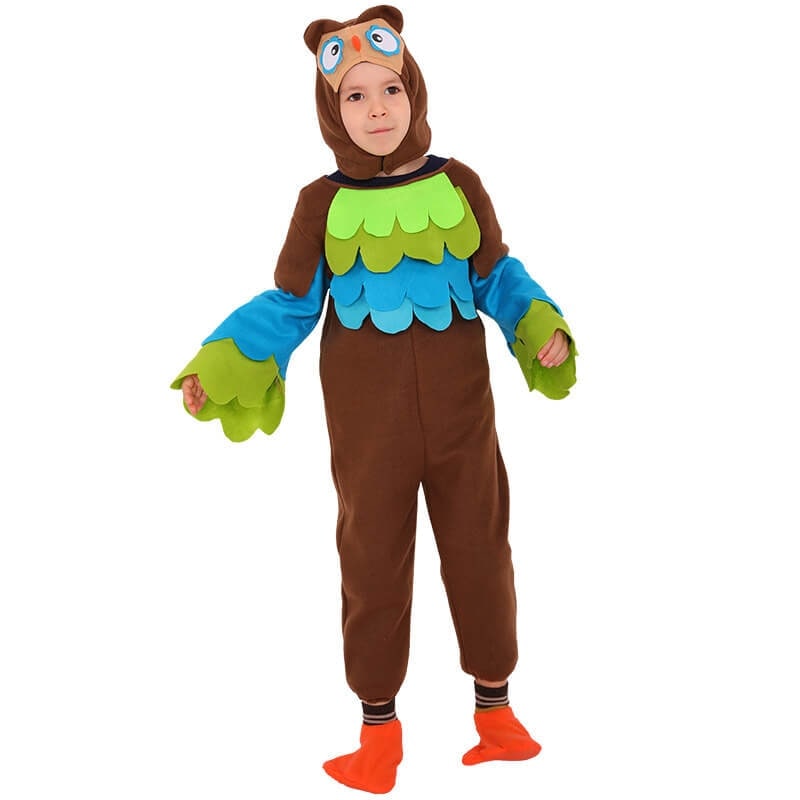 Halloween Dziecięcy Strój Karnawałowy Zwierzątka Pluszowy z Kapturem i Rękawiczkami - Image 9