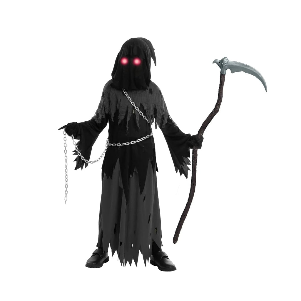 Halloween Dziecięcy Strój żniwiarza z Kosą świecącymi Oczami i Akcesoriami - Image 6