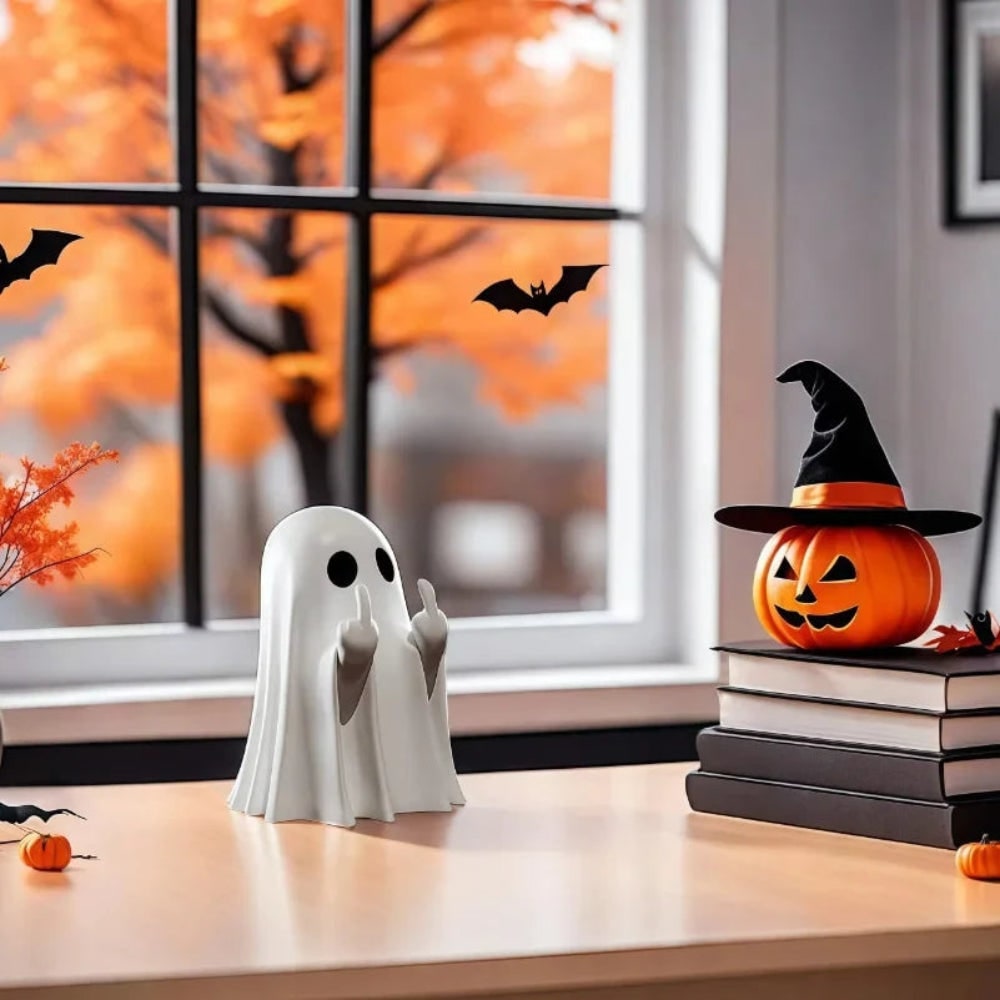 Halloween Figurka Ducha ze środkowym Palcem Dekoracja Stojąca - Image 3