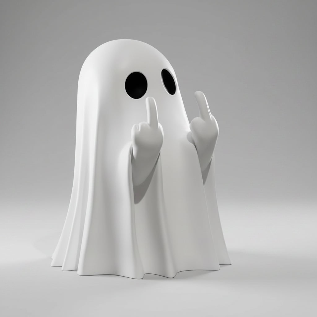 Halloween Figurka Duszka ze środkowym Palcem Dekoracja na Imprezę Duszek - Image 3