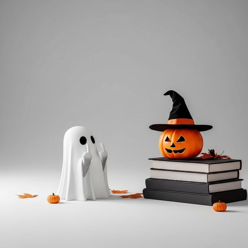 Halloween Figurka Duszka ze środkowym Palcem Dekoracja na Imprezę Duszek - Image 4