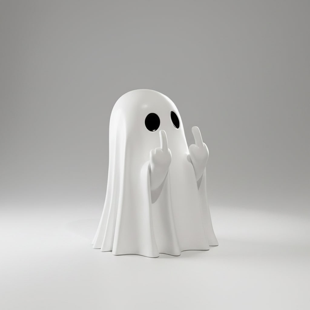 Halloween Figurka Duszka ze środkowym Palcem Dekoracja na Imprezę Duszek - Image 6