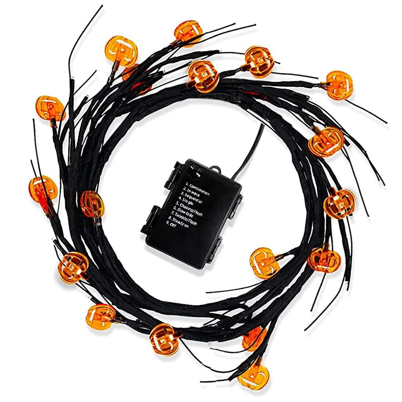Halloween Girlanda LED z Gałązkami Nietoperzami i Dyniami do Dekoracji Wnętrz Ogrodu - Image 5