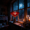 Halloween Gotycka Lampa Stołowa z Kloszem Nietoperza do Dekoracji Wnętrz Lampka - Image 1