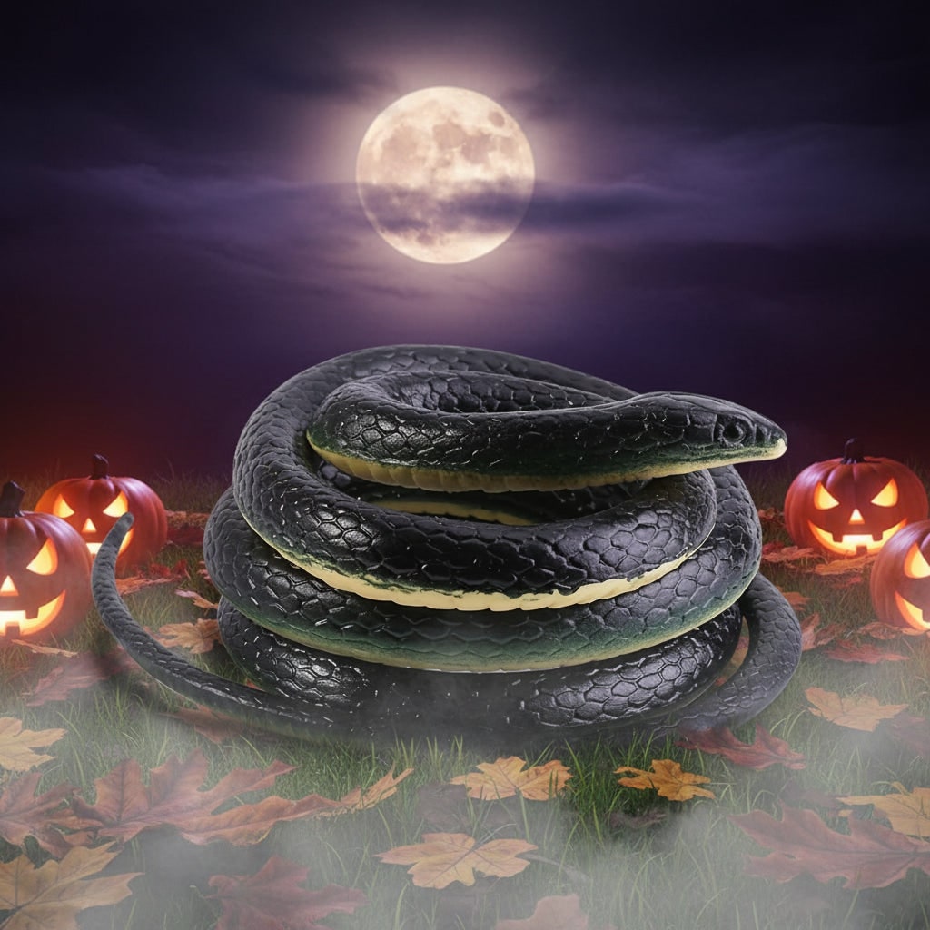 Halloween Gumowy Wąż Zabawka Dekoracyjna Realistyczna do Ogrodowego żartu 130 Cm - Image 6