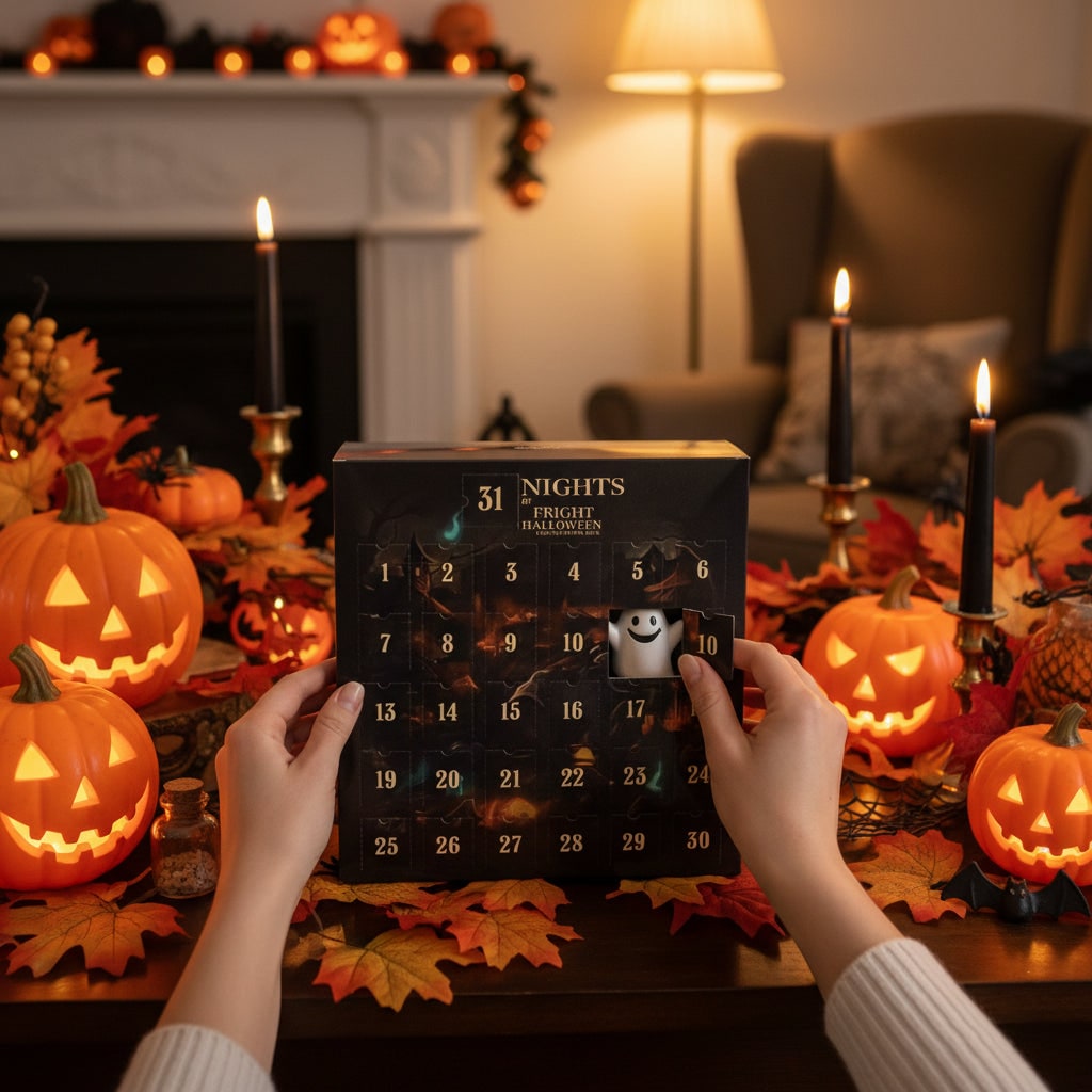 Halloween Kalendarz Adwentowy dla Dzieci z Zabawkami Figurkami Dyni Duch Szkielet - Image 1