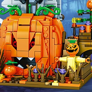 Halloween Klocki Konstrukcyjne Dekoracyjny Domek ze Straszną Dynią i Duchami do Domu dla Dzieci - Image 3