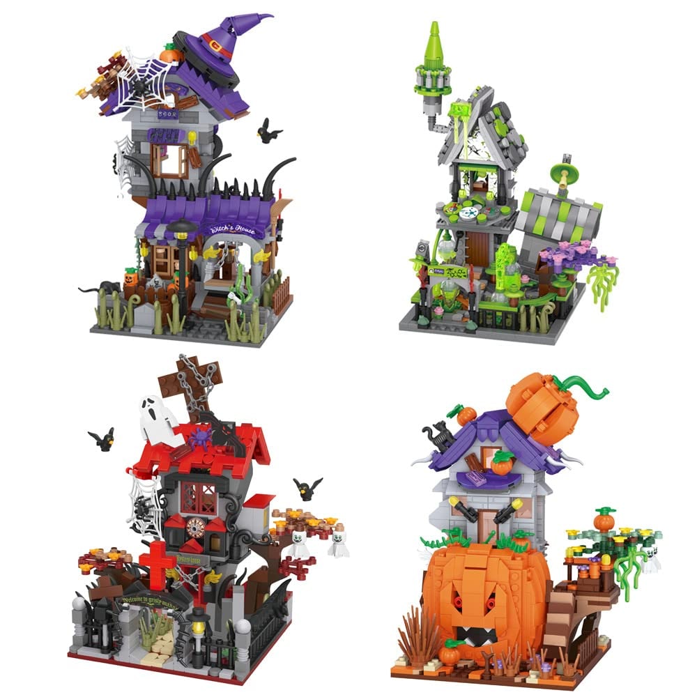 Halloween Klocki Konstrukcyjne Dekoracyjny Domek ze Straszną Dynią i Duchami do Domu dla Dzieci - Image 5