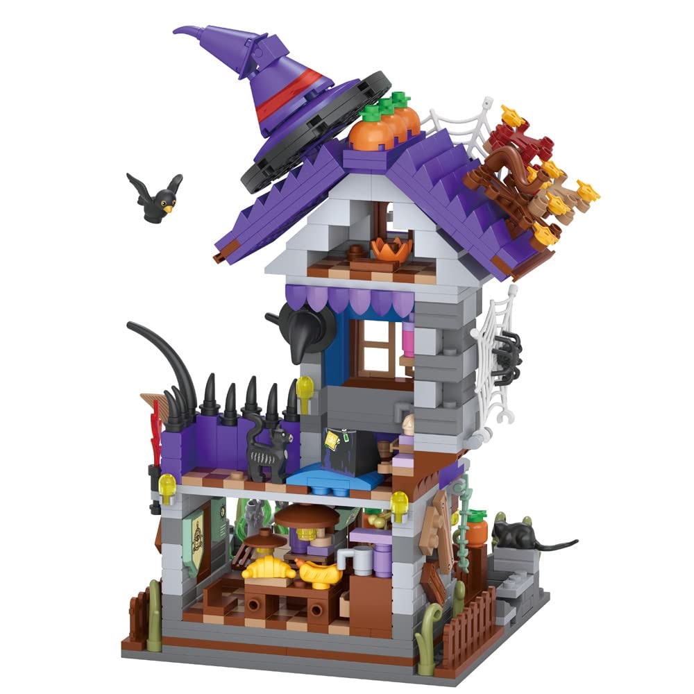 Halloween Klocki Konstrukcyjne Dekoracyjny Domek ze Straszną Dynią i Duchami do Domu dla Dzieci - Image 8