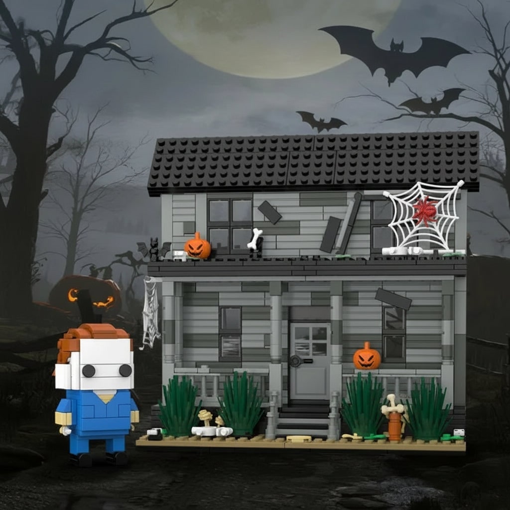 Halloween Klocki Konstrukcyjne Nawiedzony Dom na Wzgórzu z Figurką dla Dzieci Duze - Image 4