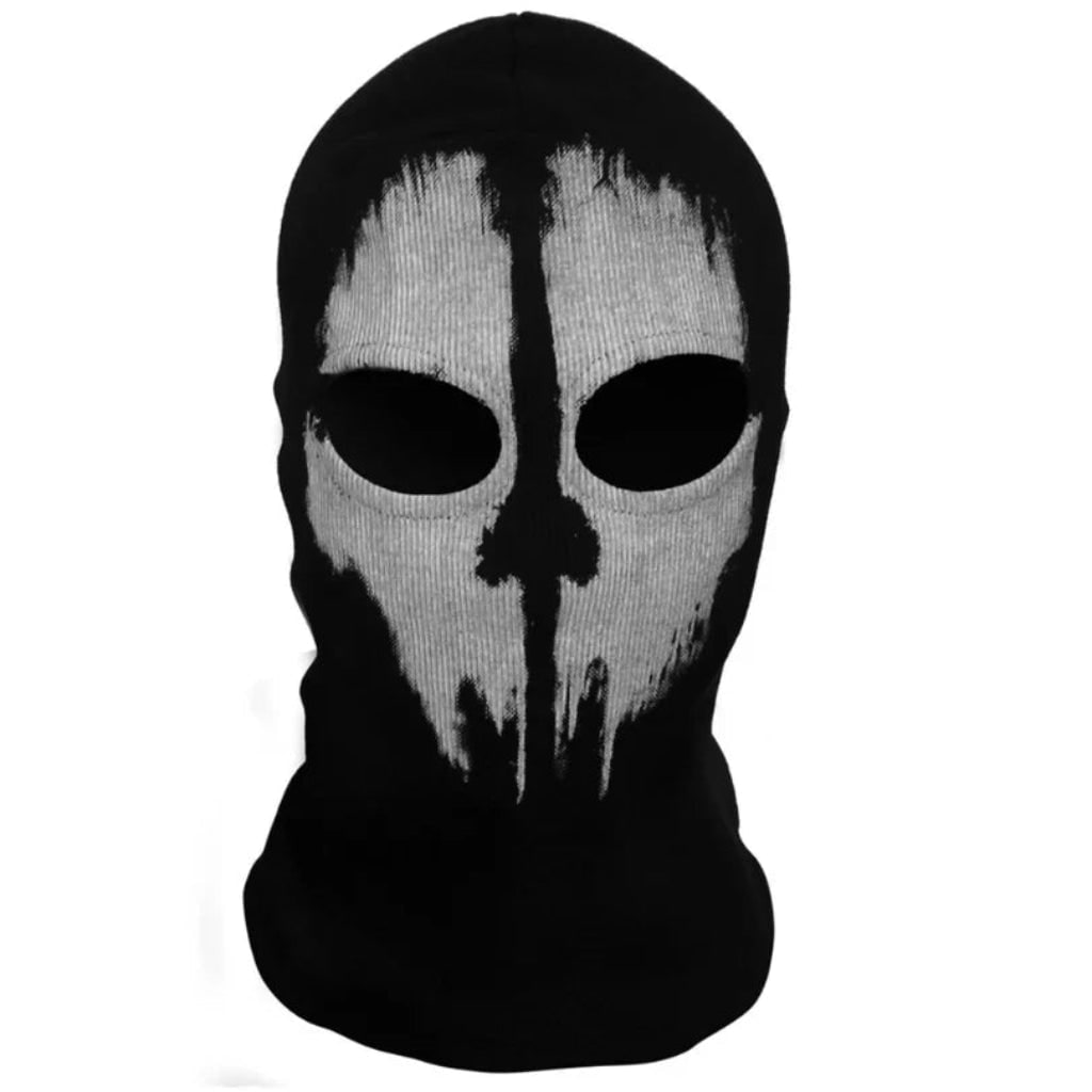 Halloween Kominiarka z Czaszką Motocyklowa Maska Nadrukiem i Otworami na Oczy Czarna Czaszka - Image 3